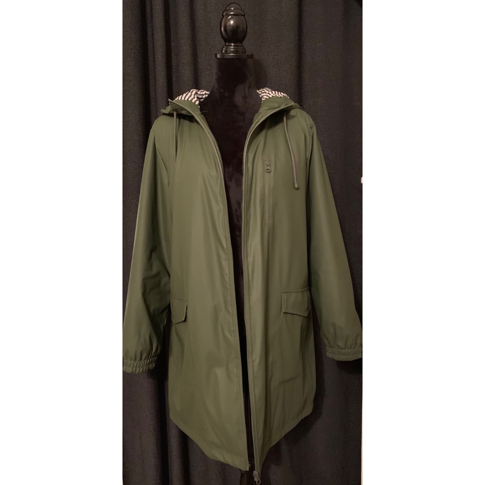 ZARA Water Repellent Hooded Parka wStriped Lining